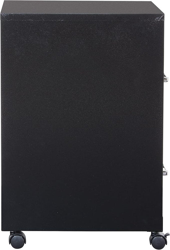 OSP Home Furnishings 2 Drawer Mobile Locking Metal File Cabinet, Black - LeafyLoom