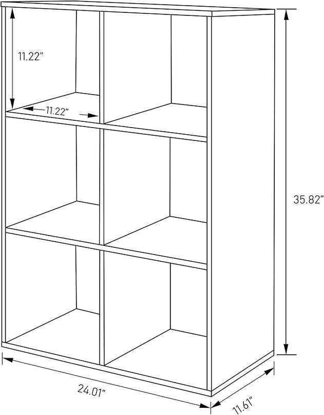 PACHIRA E-Commerce 6 Cube Storage Organizer, Unit Shelf, Closet Cabinet, Bookshelf File Organizer Rack in Living Room, Bedroom, Study OAK GREY - LeafyLoom