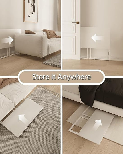 Folding Desk 30 Inch - Small Foldable Desk for Small Space Minimalist, Space Saving Collapsible Compact Desk Portable Table for Craft, Writing, Study and Work (No Assembly Required) - LeafyLoom