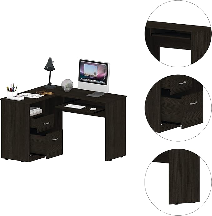 NicBex Kimberly-DW-00051-LWJ Home Office Desks, 47.2"x41.3"x30.4", Black - LeafyLoom