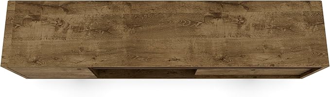 Manhattan Comfort Liberty Mid Century Modern TV Stand for Televisions up to 65 Inches, Bedroom and Living Room Entertainment Center with Storage, Shelves, and Cabinet, 71" Wide, Rustic Brown - LeafyLoom