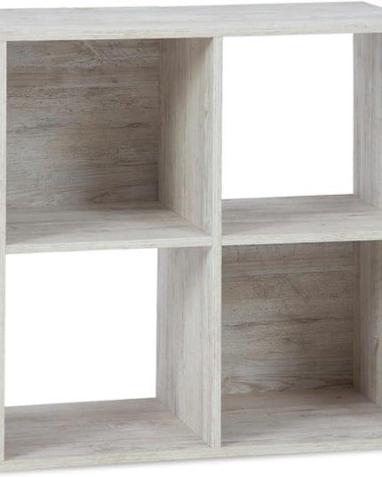 Signature Design by Ashley Paxberry Coastal 4 Cube Storage Organizer or Bookcase, Whitewash - LeafyLoom