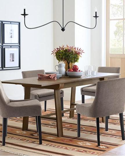 COLAMY Modern Dining Chairs Set of 4, Upholstered Corduroy Accent Side Leisure Chairs with Mid Back and Wood Legs for Living Room/Dining Room-Camel - LeafyLoom
