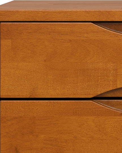 SIMPLIHOME Harper SOLID HARDWOOD Wide Square Contemporary End Table for The Living Room and Bedroom, 22 inch, Teak Brown - LeafyLoom