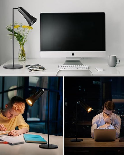 LED Desk Lamp, Cordless Rechargeable Table Lamp with 3 Brightness Levels, Dimmable, Removable Touch Lamp for Reading Bedroom Home Office Study (Black) - LeafyLoom