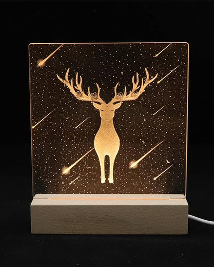 2Pack 6 inch Wood Rectangle Display Pedestal,Wooden Rectangle Led Lights Display Base for Acrylic and Plexiglass,Wood Night LED Light Lamp Base - LeafyLoom