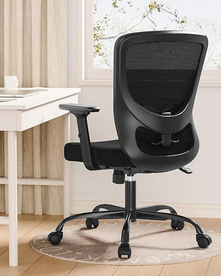 Office Chair, Ergonomic Desk Chair with Adjustable High Back, Breathable Mesh Computer Chair with Adjustable Armrests, Rolling Swivel Comfy Task Chairs, Executive Chair for Home Office - LeafyLoom