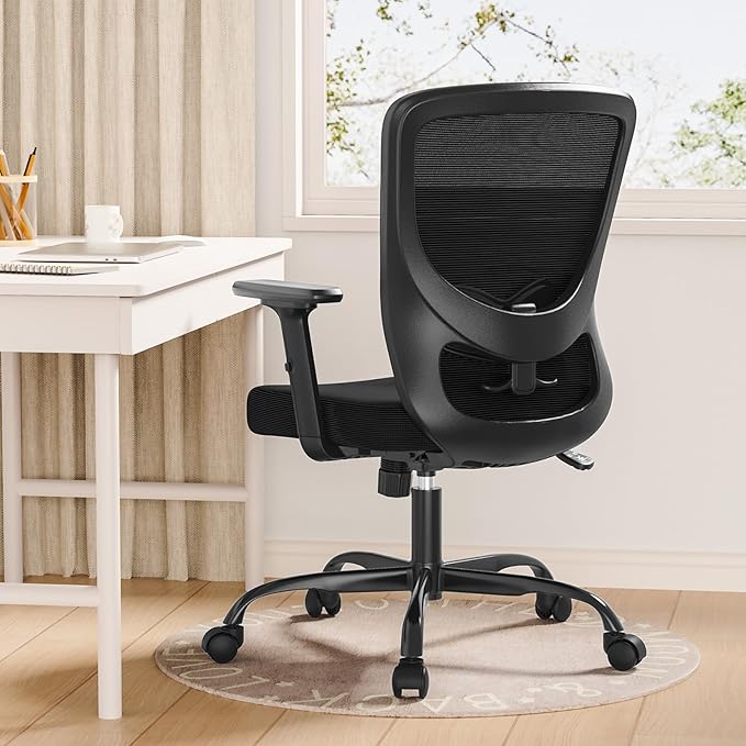 Office Chair, Ergonomic Desk Chair with Adjustable High Back, Breathable Mesh Computer Chair with Adjustable Armrests, Rolling Swivel Comfy Task Chairs, Executive Chair for Home Office - LeafyLoom