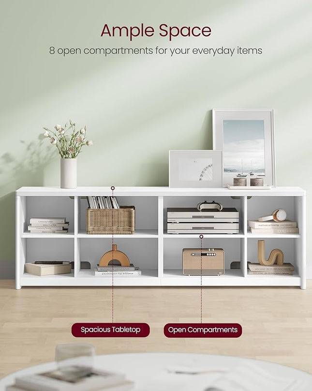 VASAGLE TV Stand for TVs up to 75 Inches, Entertainment Center with Storage Shelves, TV Console Table, Easy to Assemble, TV Cabinet for Living Room, Bedroom, Cloud White ULTV112W01 - LeafyLoom