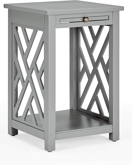 Alaterre Furniture Coventry 36" Coffee Two End Tables with Tray, Set of 3, Grey - LeafyLoom