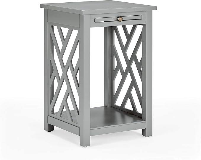 Alaterre Furniture Coventry 36" Coffee Two End Tables with Tray, Set of 3, Grey - LeafyLoom