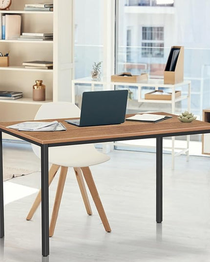 Large Table 24x48 inches Writing Computer Desk Modern Simple Study Desk Industrial Style Laptop Table for Home Office Brown Notebook Desk - LeafyLoom