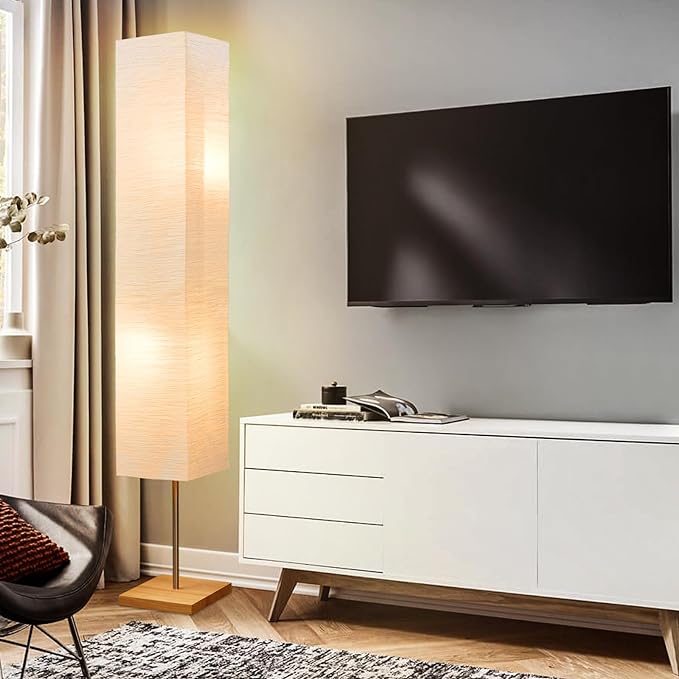 65" Floor Lamp for Living Room, 3 Way Dimmable Led Floor Lamp Column Floor Lamp Standing Lamp Corner Floor Lamp Modern Floor Lamp for Bedroom, Office& Living Room(Bulbs Included) - LeafyLoom