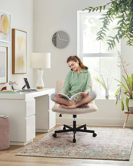 LEAGOO Home Office Desk Chairs Vanity Chair Modern Computer Desk Chair Fabric Desk Chair for Home Office, Bedroom(Mixed color) - LeafyLoom