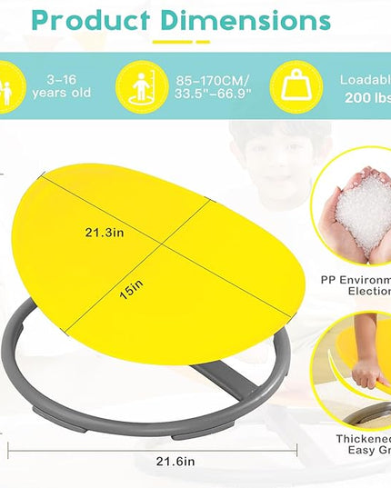 Spinning Chair for Kids Autism Sensory Products Sit and Spin Autism Toys Sensory Chair ADHD Chair Swivel Chair Training Body Coordination (Yellow) - LeafyLoom