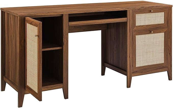 Modway Soma Desk, Walnut - LeafyLoom