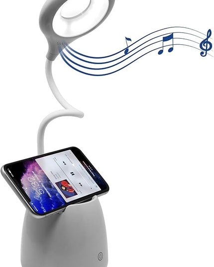 Aduro U-Light Aduro U-Light Desk Lamp Table Light with Wireless Speaker & Phone Stand Desk Organizer, Flexible Gooseneck Table Lamp - Perfect for Home Office White - LeafyLoom