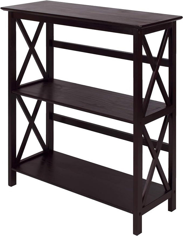 Casual Home Montego 3-Shelf Bookcase, Espresso (New) - LeafyLoom