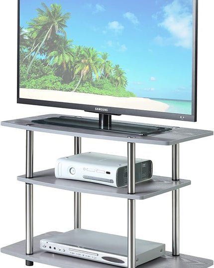 Convenience Concepts Designs2Go 3-Tier TV Stand, 31.5", Gray - LeafyLoom
