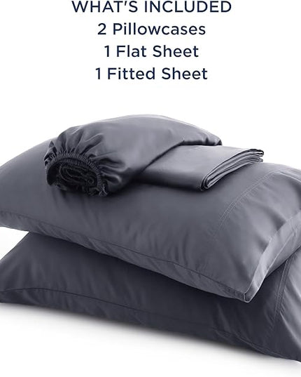 Bedsure King Size Sheet Set, Cooling Sheets King, Rayon Derived from Bamboo, Deep Pocket Up to 16", Breathable & Soft Bed Sheets, Hotel Luxury Silky Bedding Sheets & Pillowcases, Dark Grey - LeafyLoom