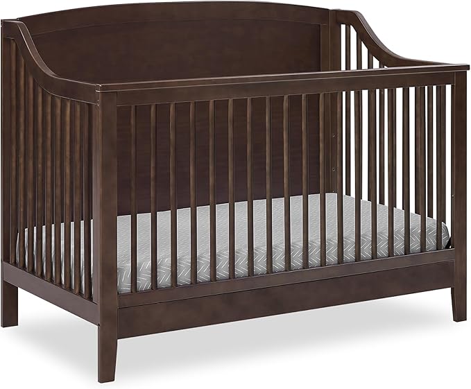 Delta Children Campbell 6-in-1 Convertible Crib - Greenguard Gold Certified, Walnut Espresso - LeafyLoom