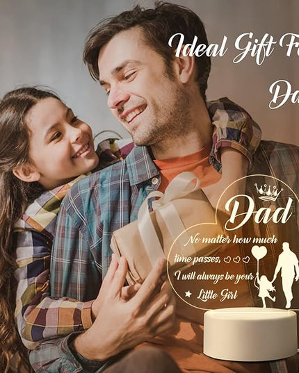 BeneCharm Fathers Day Night Light Gifts for Dad from Daughter and Son, Gifts for Dads Who Have Everything, Dad Birthday Gifts, Best Dad Ever Gifts- Engraved Night Light with Base - LeafyLoom