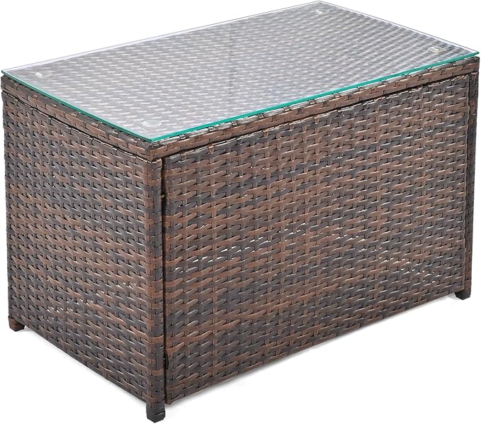 6-Piece Patio Round Sofa Set Rattan Daybed with Coffee Table and Cushions, Outdoor Furniture Conversation Sectional Seating Group for Garden, Poolside, Backyard, Brown - LeafyLoom
