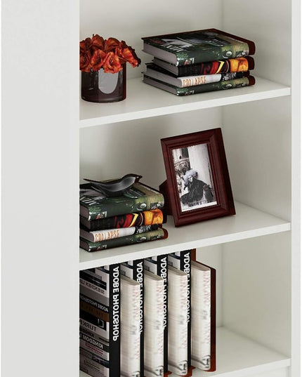 3 Shelf Wood Bookcase Freestanding Display Shelf Adjustable Layers Bookshelf for Home Office Library Small Narrow Space(White, 3-Layers,24.4W x 11.6D x 44.1H inch) - LeafyLoom