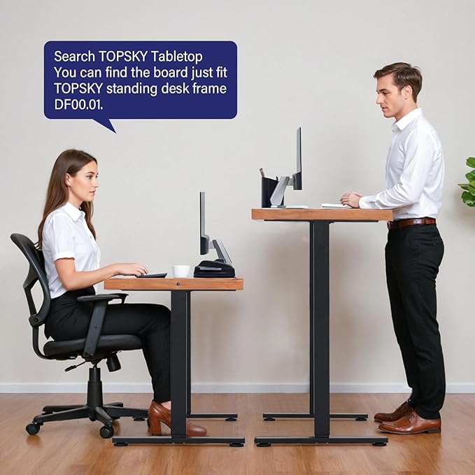 TOPSKY Single Motor 2-Stage Electric Adjustable Standing Computer Desk for Home and Office with 27.1"-44.8" Adjustable Height Range DF00.01 (White Frame only) - LeafyLoom
