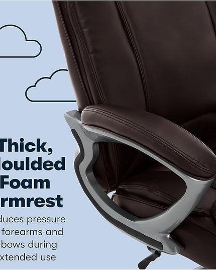 Serta Fairbanks Big and Tall High Back Executive Office Ergonomic Gaming Computer Chair with Layered Body Pillows, Contoured Lumbar Zone, Brown - LeafyLoom