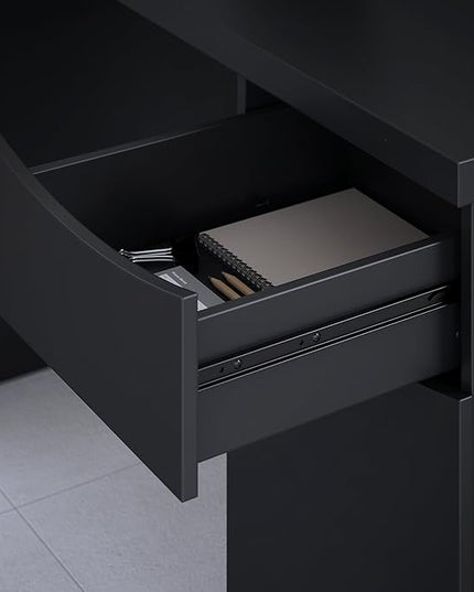Bush Business Furniture Montrese Computer Desk, Classic Black - LeafyLoom