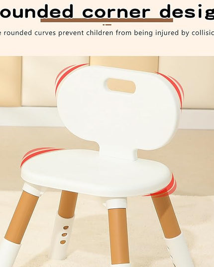 3 Level Height Adjustable Kids Chairs Plastic Preschool Chair Durable and Lightweight Child Chair with a Maximum Load Capacity of 220 pounds Suitable for Day Care, Classroom, and Home (1-Pack Beige) - LeafyLoom