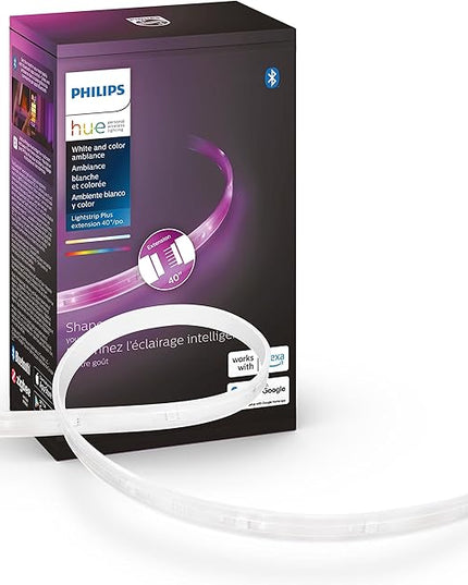 Philips Hue Indoor 3-Foot Smart LED Light Strip Plus Extension - Color-Changing Single-Color Effect - Requires Base Kit - Control with Hue App - Works with Alexa, Google Assistant and Apple HomeKit PhilipsHue
