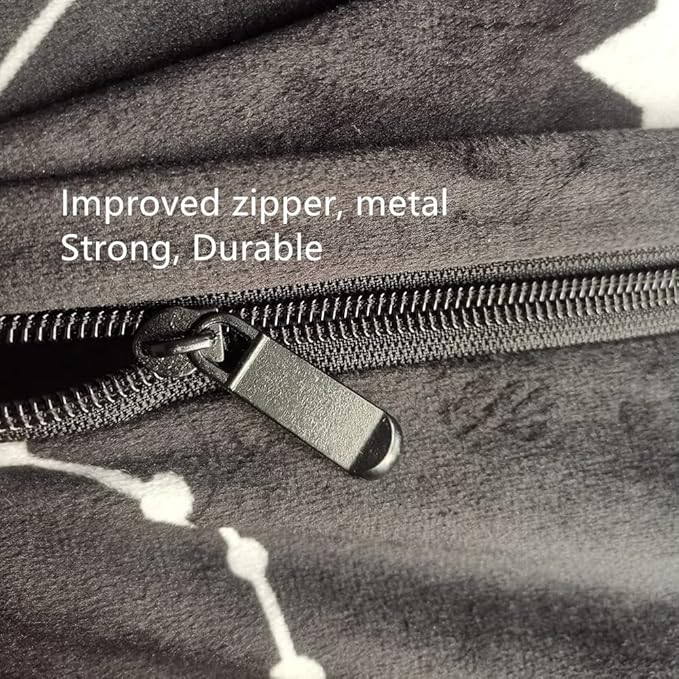 Bean Bag Chair COVER -(NO BEANS) for kids Teens, zipper opening, soft velvet, X-Large (34" Black) - LeafyLoom