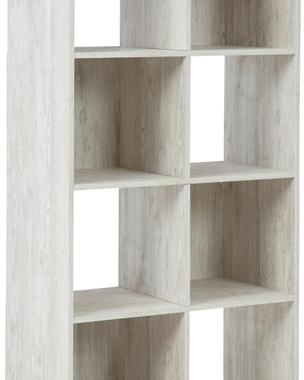 Signature Design by Ashley Paxberry Coastal 8 Cube Storage Organizer or Bookcase, Whitewash - LeafyLoom