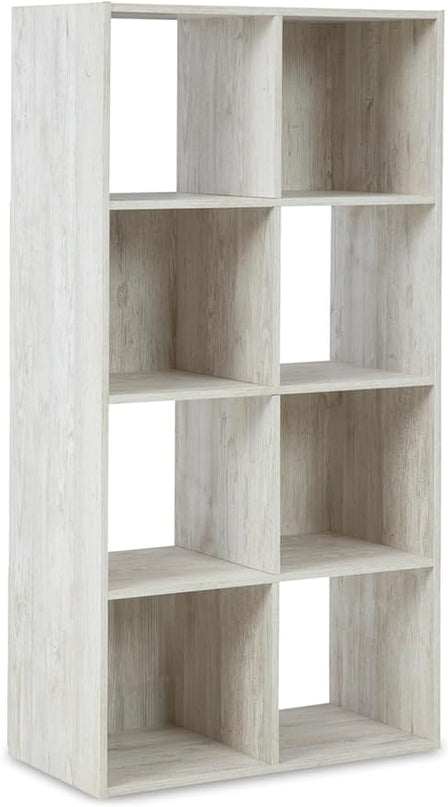 Signature Design by Ashley Paxberry Coastal 8 Cube Storage Organizer or Bookcase, Whitewash - LeafyLoom