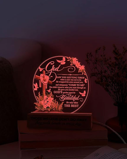 In Memory of Loved One Gifts for Mom, Mother, Father, Dad, Husband, Son, Loved One | Memorial Gifts for Loss | Sympathy Gifts for Loss of | Bereavement Gift Idea | Memory Night Light - LeafyLoom