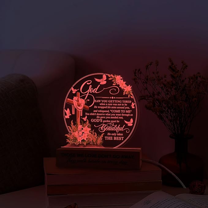 In Memory of Loved One Gifts for Mom, Mother, Father, Dad, Husband, Son, Loved One | Memorial Gifts for Loss | Sympathy Gifts for Loss of | Bereavement Gift Idea | Memory Night Light - LeafyLoom