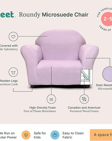 Keet Microsuede Children's Chair, Roundy, Lavender - LeafyLoom