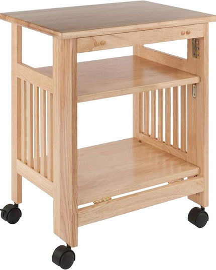 Winsome Mission 2-Shelf Wood Mobile Printer Stand, Brown (81628) - LeafyLoom