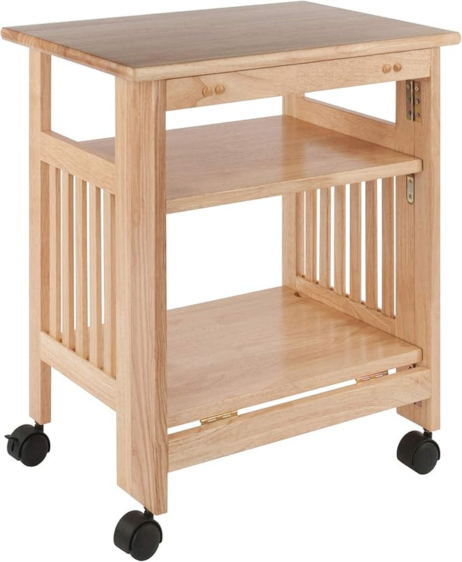 Winsome Mission 2-Shelf Wood Mobile Printer Stand, Brown (81628) - LeafyLoom