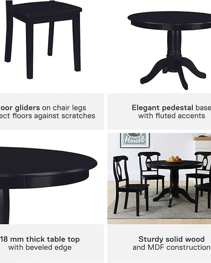 DOREL Living Aubrey 5 piece Traditional Height Pedestal Dining Set - LeafyLoom