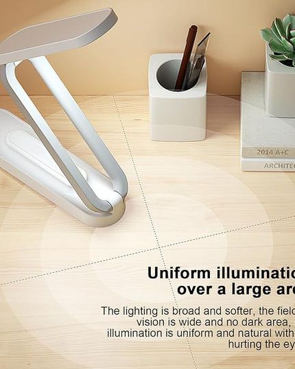 LED Desk Lamp for Office Home & Battery Operated Lamp Rechargeable Lamp Foldable & Portable Light, LED Desk Light Strip, 3 Brightness Dimmable Small Desk Lamp Wireless Reading Lamp - LeafyLoom