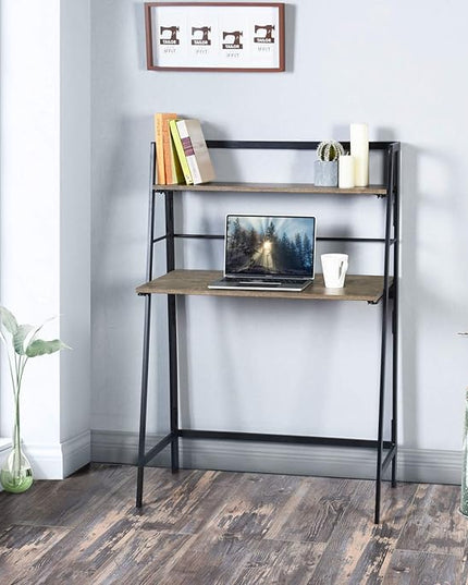 FurniturerR Folding Computer Desk 39.4'' Inch Foldable Home Office Writing Desk Student Study Modern Wooden Desk Laptop Desk Sturdy Work PC Table (Brown, 39.4 x 19.7 x 50.2 inches) - LeafyLoom