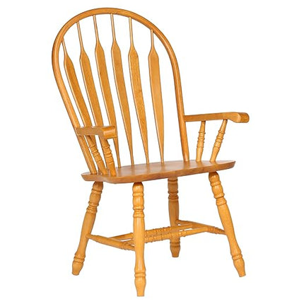 Sunset Trading Comfort Dining Arm Chair, 41", Light Oak - LeafyLoom