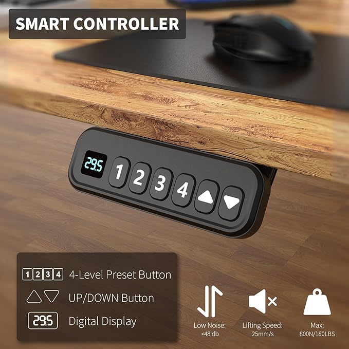 63×30 Inch Electric Standing Desk with 2 Drawers, Adjustable Height Widened Stand Up Desk with Storage Shelf, Sit to Stand Ergonomic Workstation for Home Office - LeafyLoom