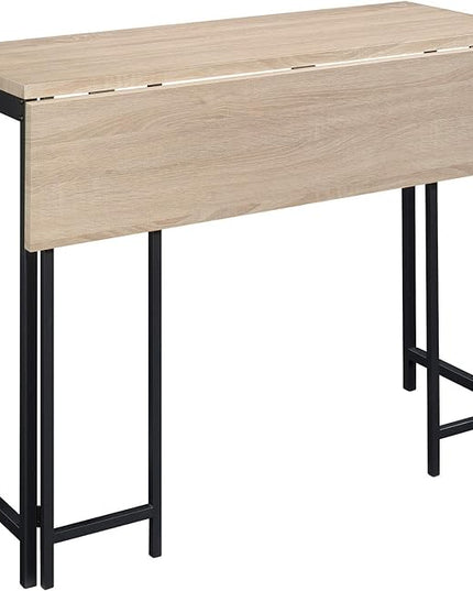 Sauder North Avenue Table with Drop Leaf, L: 47.50" x W: 28.38" x H: 36.13", Charter Oak Finish - LeafyLoom