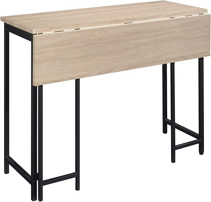 Sauder North Avenue Table with Drop Leaf, L: 47.50" x W: 28.38" x H: 36.13", Charter Oak Finish - LeafyLoom