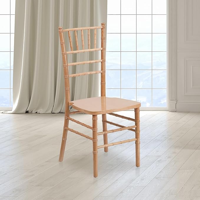 Flash Furniture HERCULES Series Natural Wood Chiavari Chair - LeafyLoom