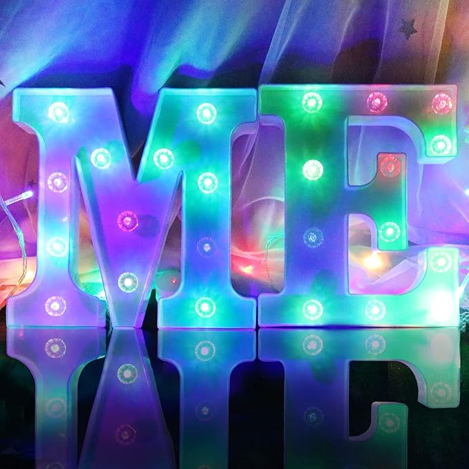 Glintee Decorative Led Light Up Number, Light Up Number Sign for Night Light Wedding Birthday Party Christmas Home Bar Decoration Number-(Number 0) - LeafyLoom